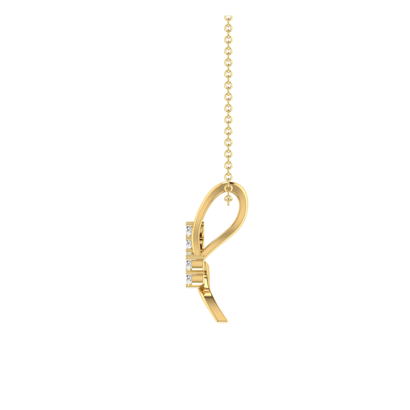 Modernist Helix Gold Plated Lab Grown Diamond Pendant