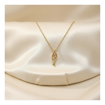Botanical Flare Gold Plated Lab Grown Diamond Pendant