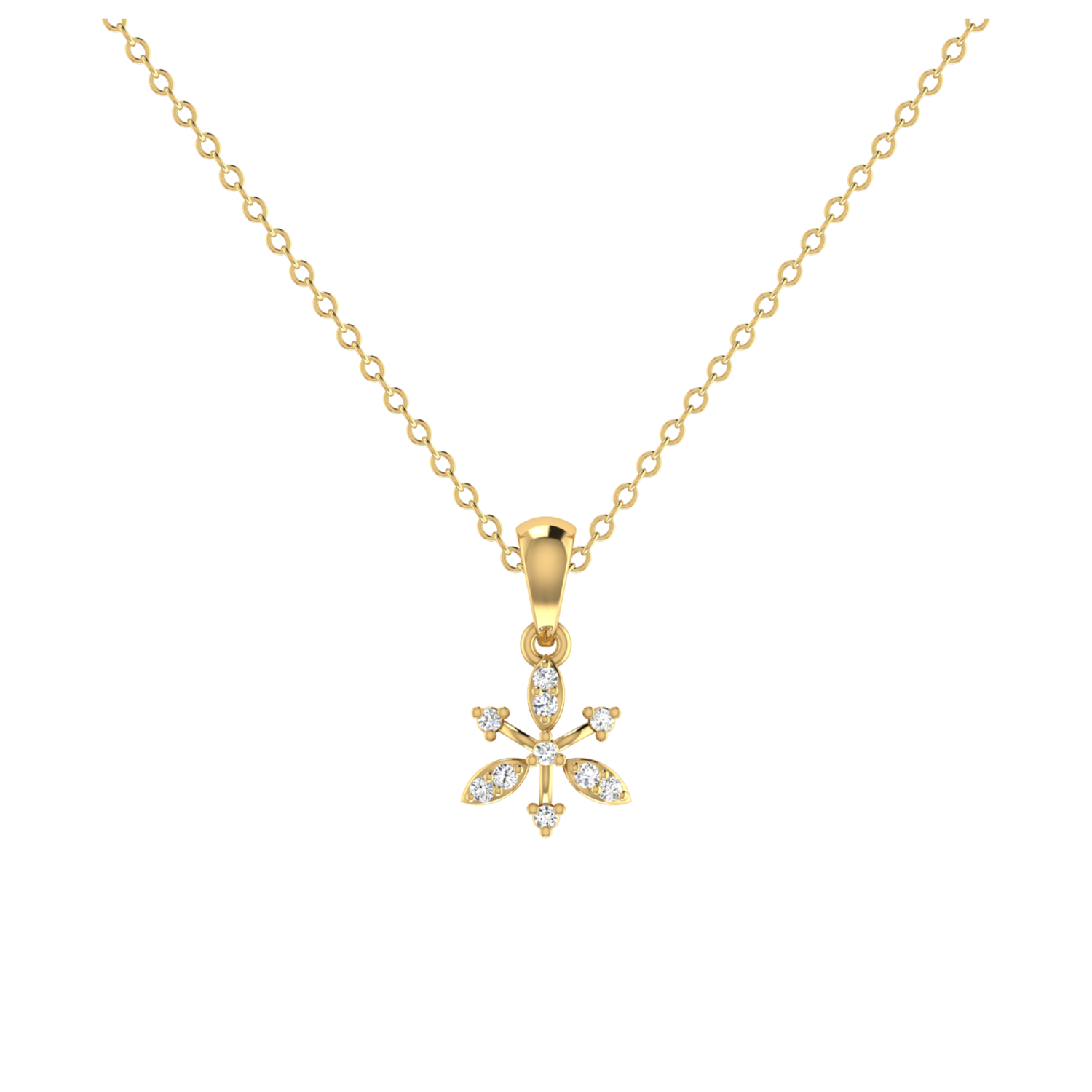 Gilded Snowflake Gold Plated Lab Grown Diamond Pendant