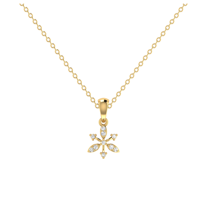 Gilded Snowflake Gold Plated Lab Grown Diamond Pendant