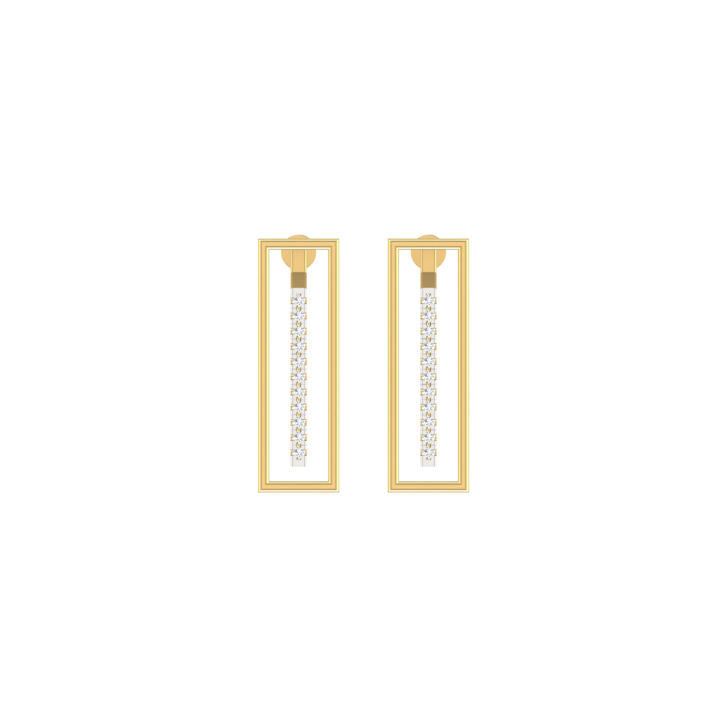Structural Void Gold Plated Lab Grown Diamond Earrings
