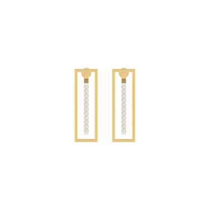 Structural Void Gold Plated Lab Grown Diamond Earrings