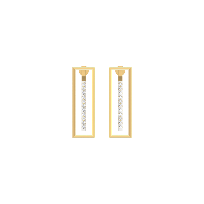 Structural Void Gold Plated Lab Grown Diamond Earrings