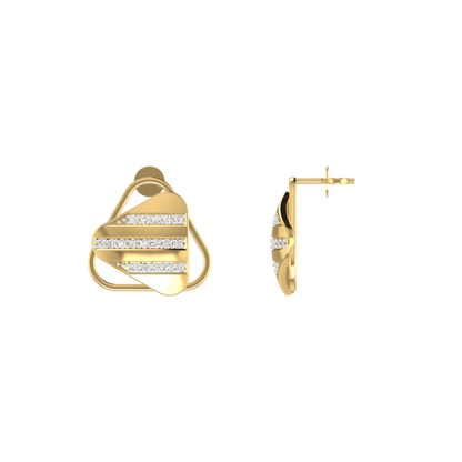 Parallel Gable Gold Plated Lab Grown Diamond Earrings