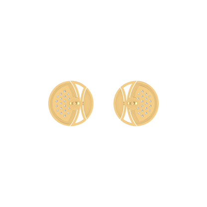 Mosaic Disc Studs Gold Plated Lab Grown Diamond Earrings