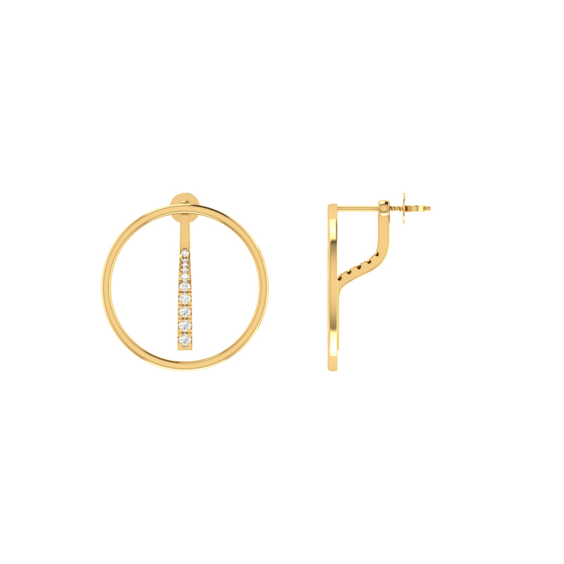 Solar Plumb Gold Plated Lab Grown Diamond Earrings