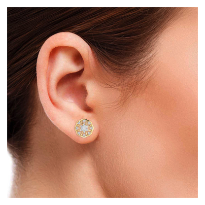 Filigree Flare Gold Plated Lab Grown Diamond Earrings
