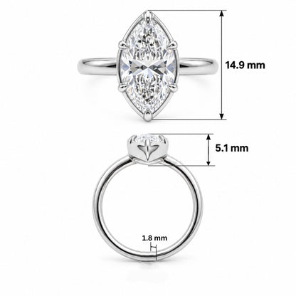 Slender Gleam Solitaire Lab Grown Diamond Ring