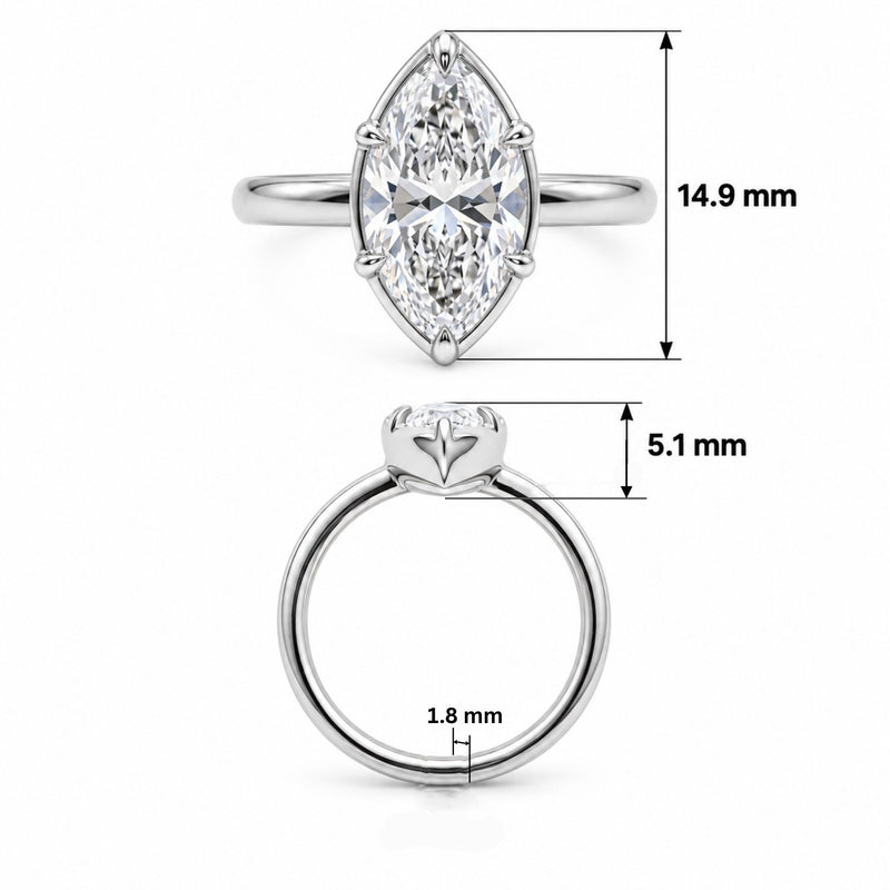 Slender Gleam Solitaire Lab Grown Diamond Ring