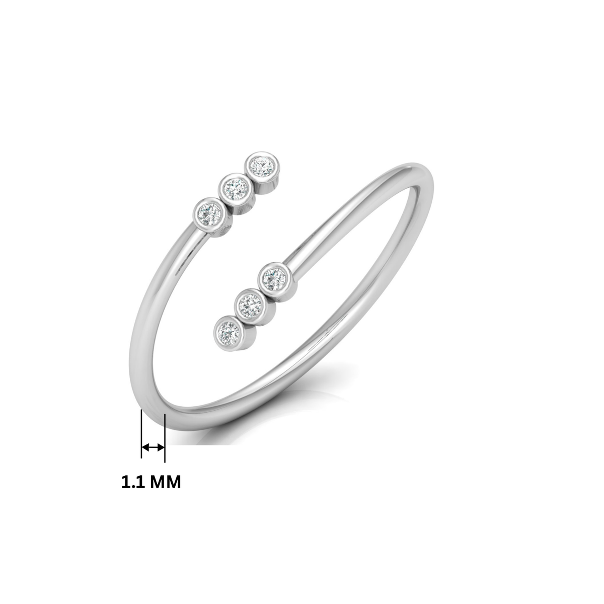 Triple Bezel Wrap Platinum Plated Lab Grown Diamond Ring