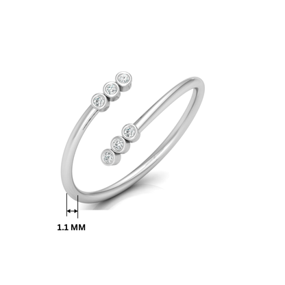 Triple Bezel Wrap Platinum Plated Lab Grown Diamond Ring