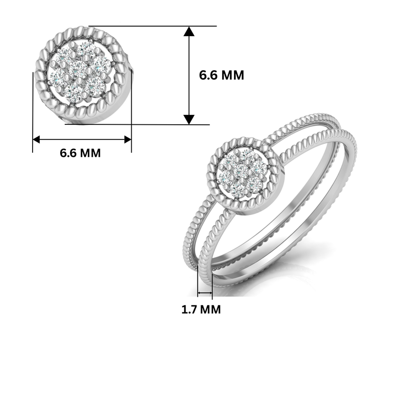Coastal Orbit Platinum Plated Lab Grown Diamond Ring