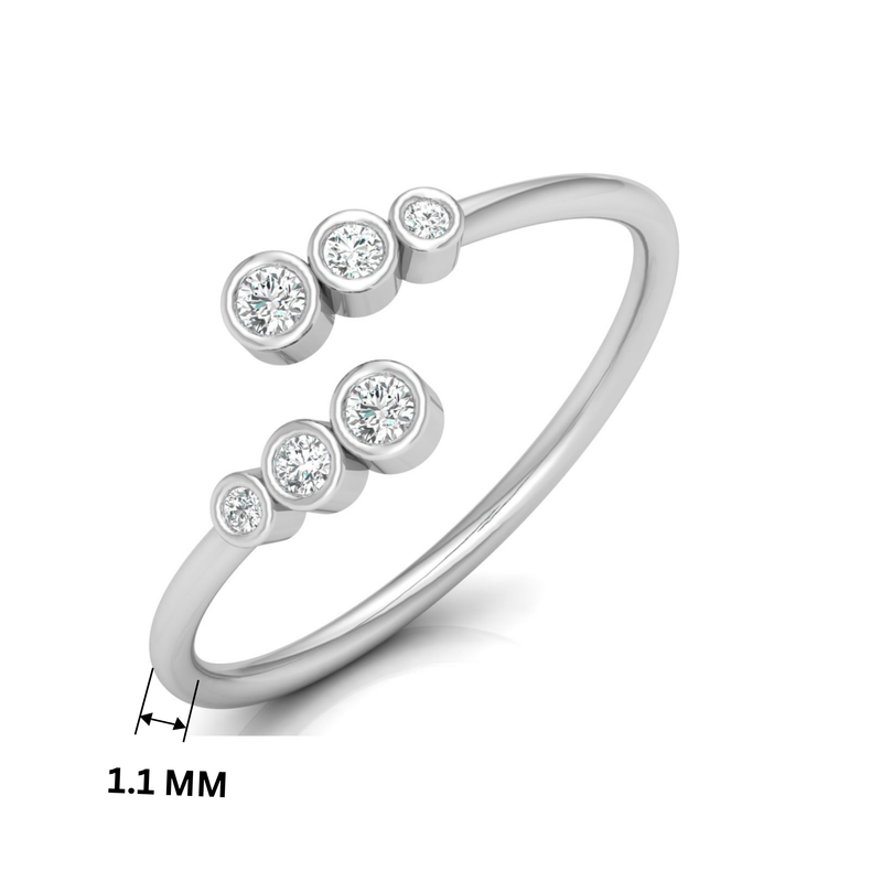 Floating Trio Platinum Plated Lab Grown Diamond Ring