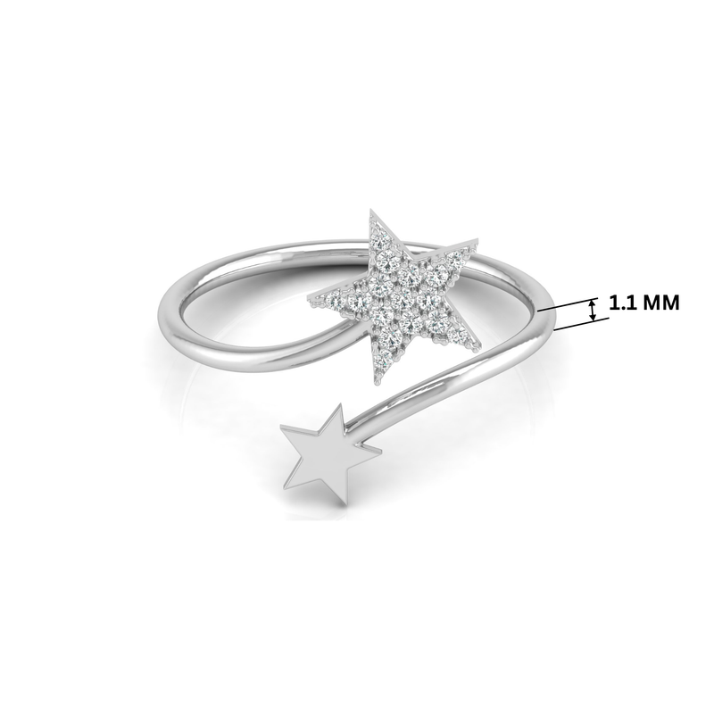 Stellar Collision Platinum Plated Lab Grown Diamond Ring