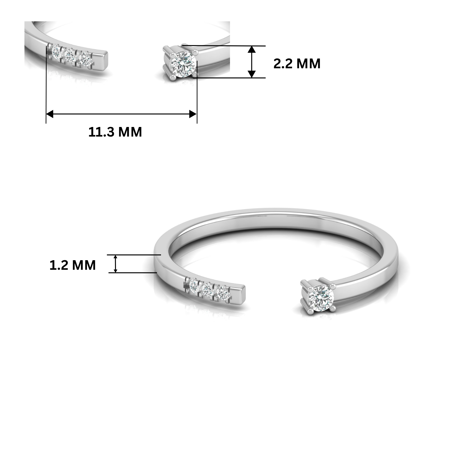 Binary Drift Platinum Plated Lab Grown Diamond Ring