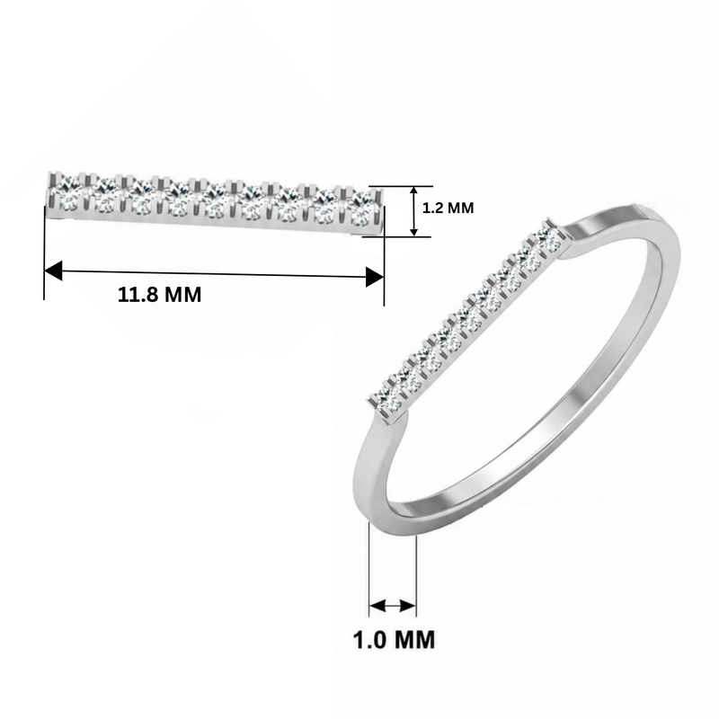 Interval Platinum Plated Lab Grown Diamond Ring