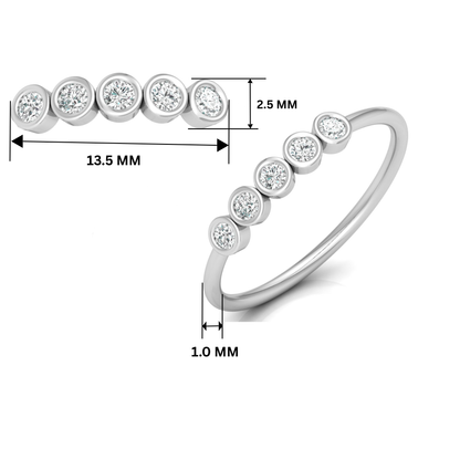Bezel Beam Platinum Plated Lab Grown Diamond Ring