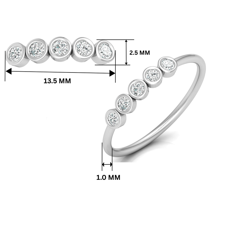 Bezel Beam Platinum Plated Lab Grown Diamond Ring