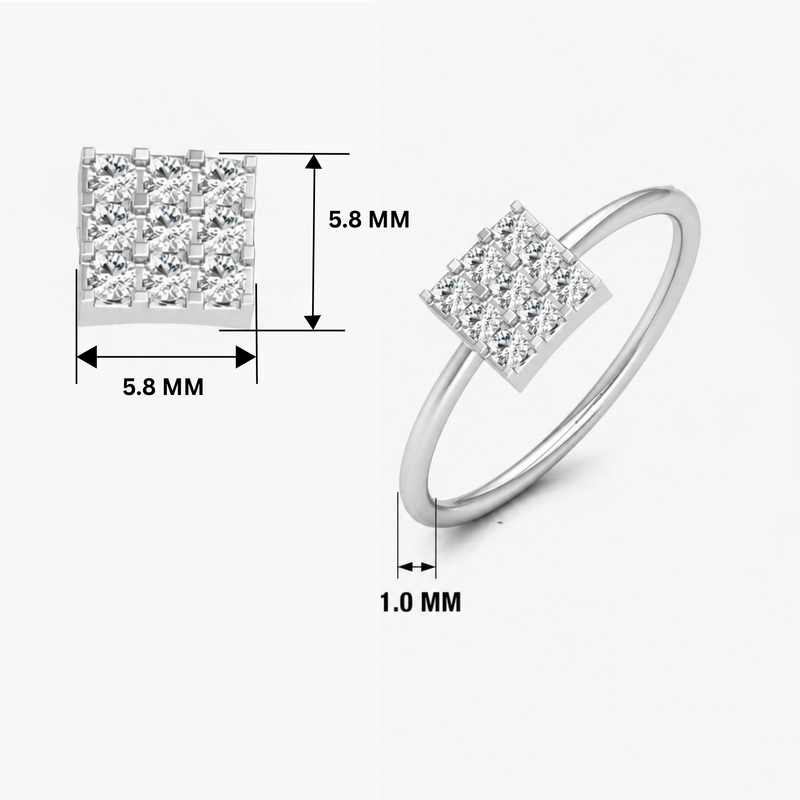 Matrix Platinum Plated Lab Grown Diamond Ring