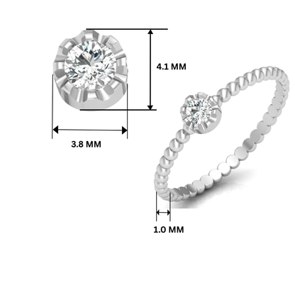 Frost Point Platinum Plated Lab Grown Diamond Ring