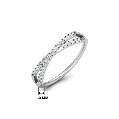 Rippling Current Platinum Plated Lab Grown Diamond Ring