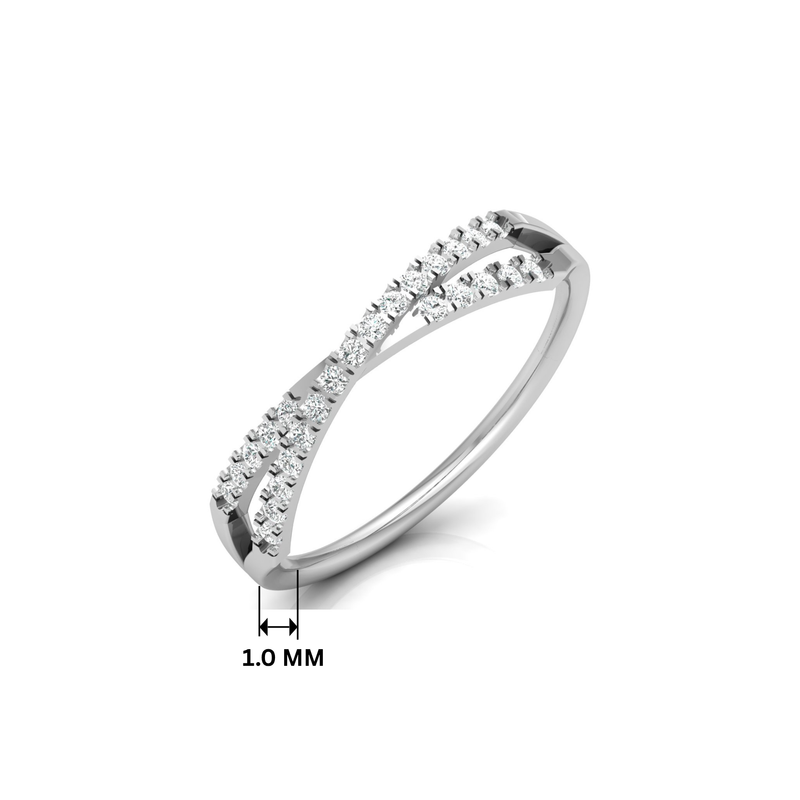 Rippling Current Platinum Plated Lab Grown Diamond Ring