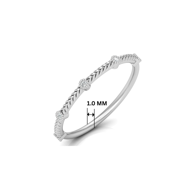 Harvest Vine Platinum Plated Lab Grown Diamond Ring