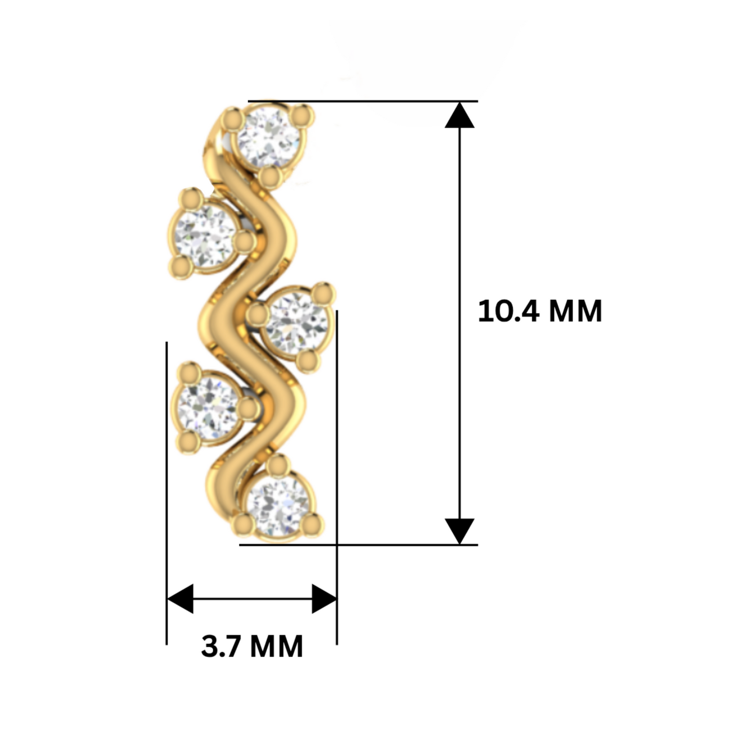 Meander Gold Plated Lab Grown Diamond Pendant