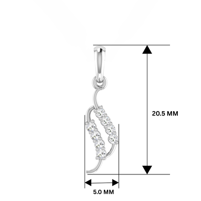 Leaf Drift Platinum Plated Lab Grown Diamond Pendant