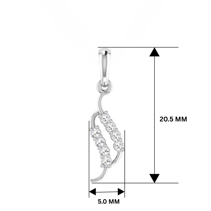 Leaf Drift Platinum Plated Lab Grown Diamond Pendant