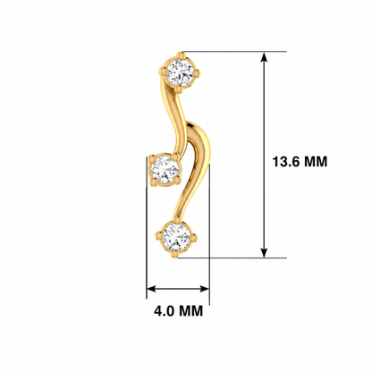 Kinetic Curve Gold Plated Lab Grown Diamond Pendant