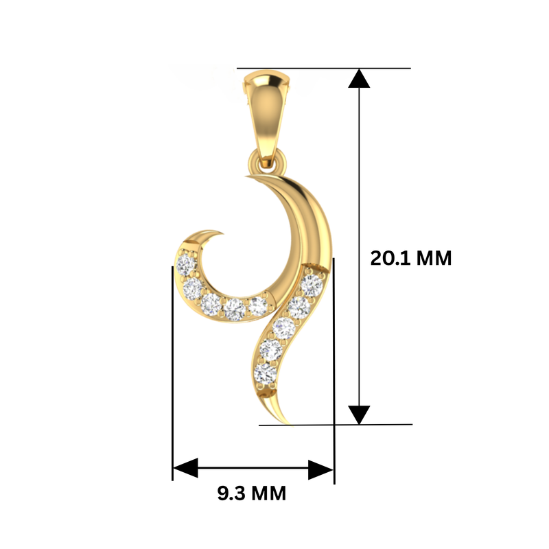 Surge-Helix Gold Plated Lab Grown Diamond Pendant