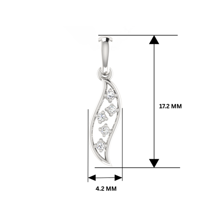 Fiddlehead Platinum Plated Lab Grown Diamond Pendant