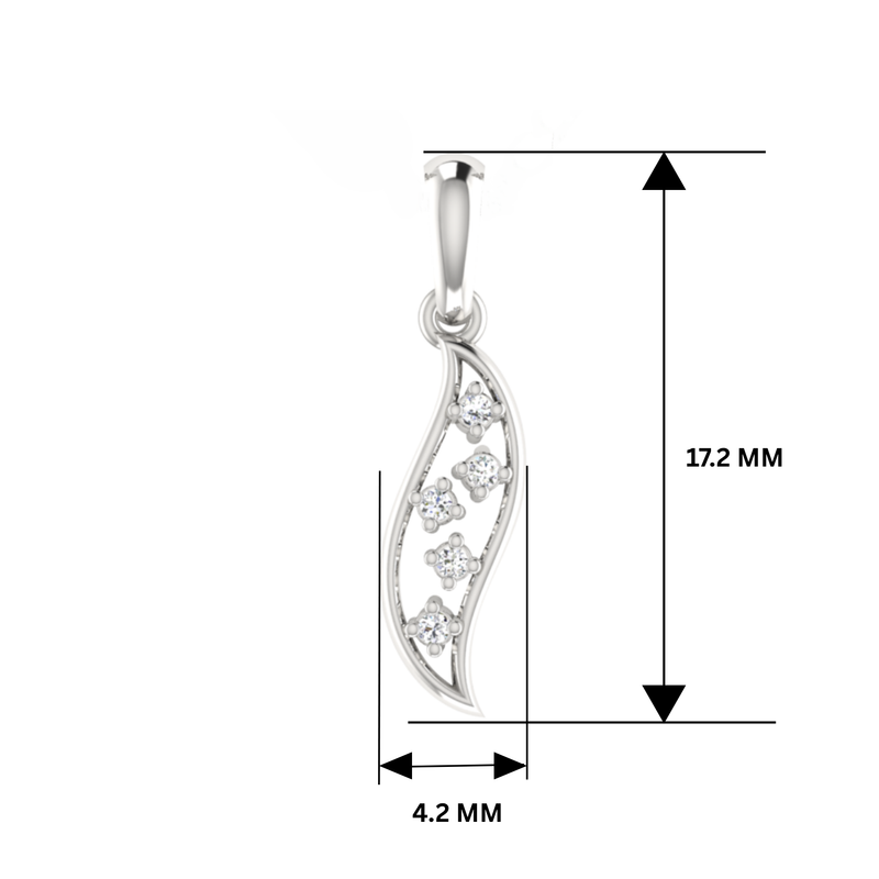 Fiddlehead Platinum Plated Lab Grown Diamond Pendant