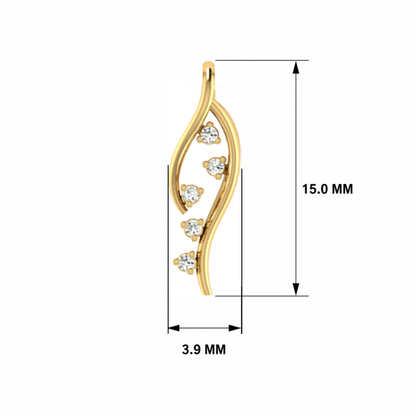 Botanical Flare Gold Plated Lab Grown Diamond Pendant