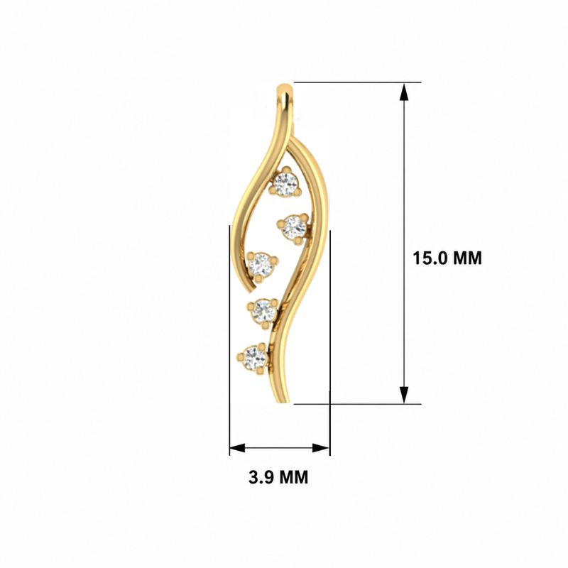 Botanical Flare Gold Plated Lab Grown Diamond Pendant