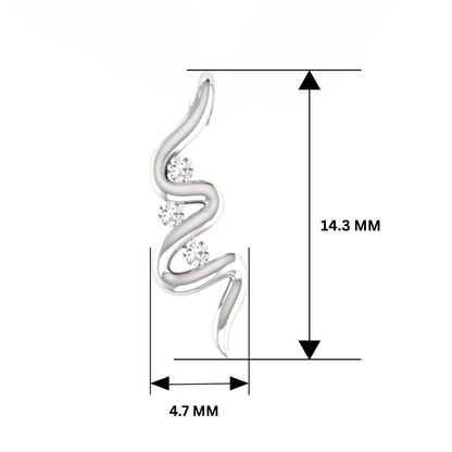 Tempo Swirl Platinum Plated Lab Grown Diamond Pendant
