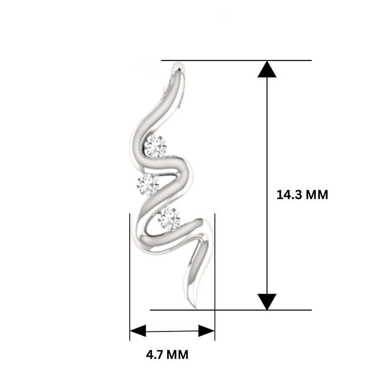 Tempo Swirl Platinum Plated Lab Grown Diamond Pendant