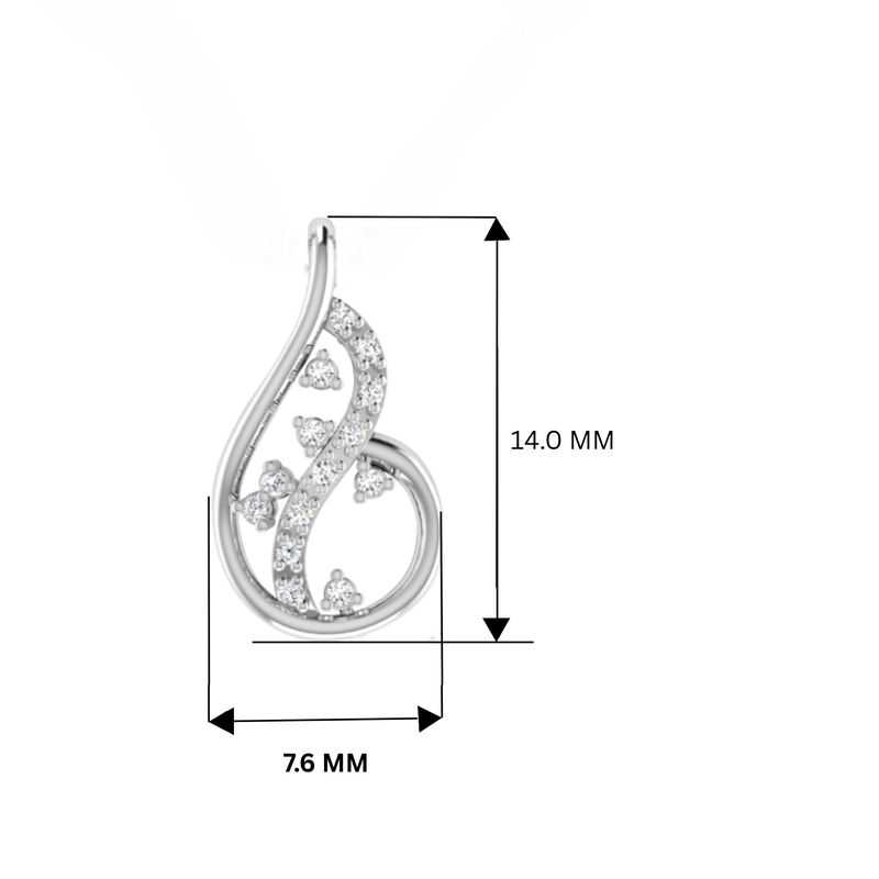 Verve Curl Platinum Plated Lab Grown Diamond Pendant