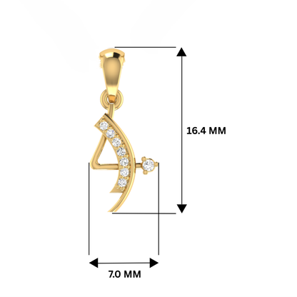 Lira’s Bow Gold Plated Lab Grown Diamond Pendant