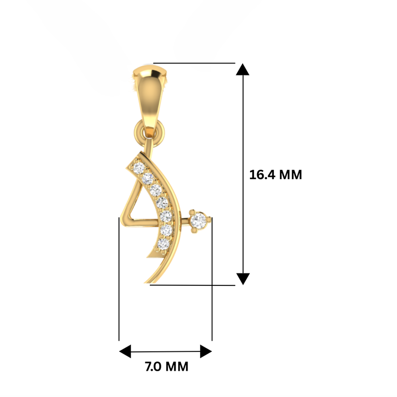 Lira’s Bow Gold Plated Lab Grown Diamond Pendant