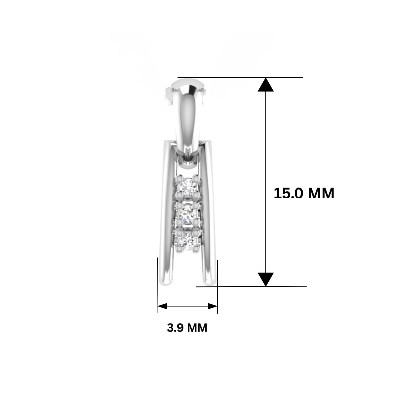 Zaya Column Platinum Plated Lab Grown Diamond Pendant