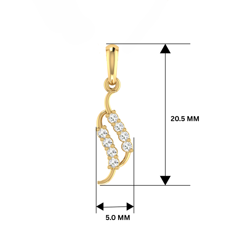 Zephyr Breeze Gold Plated Lab Grown Diamond Pendant