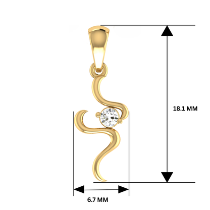 Curlicue Spark Gold Plated Lab Grown Diamond Pendant