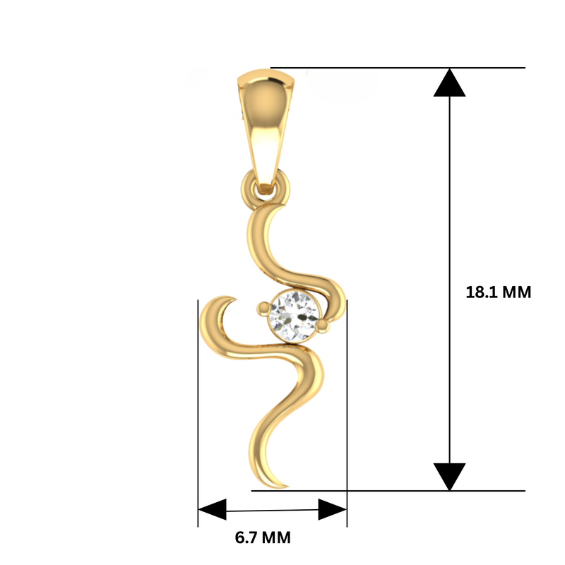 Curlicue Spark Gold Plated Lab Grown Diamond Pendant