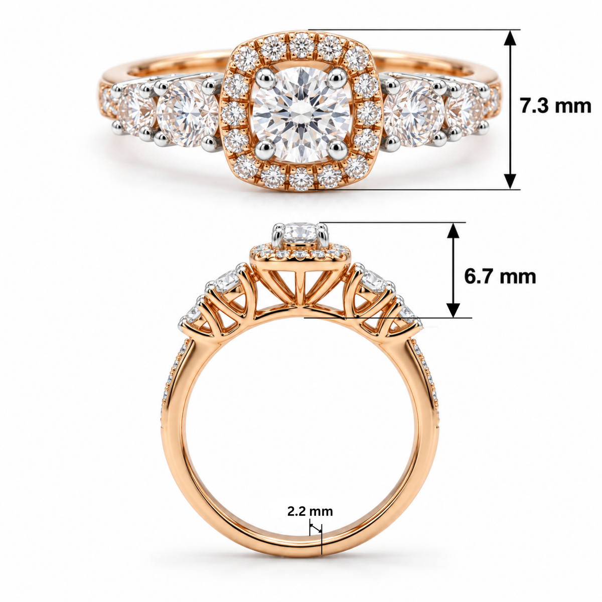 Avelora Halo Lab Grown Diamond Ring