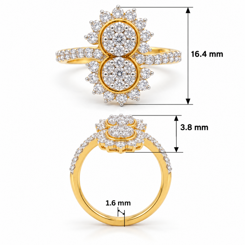 Elara Twin Radiance Lab Grown Diamond Ring
