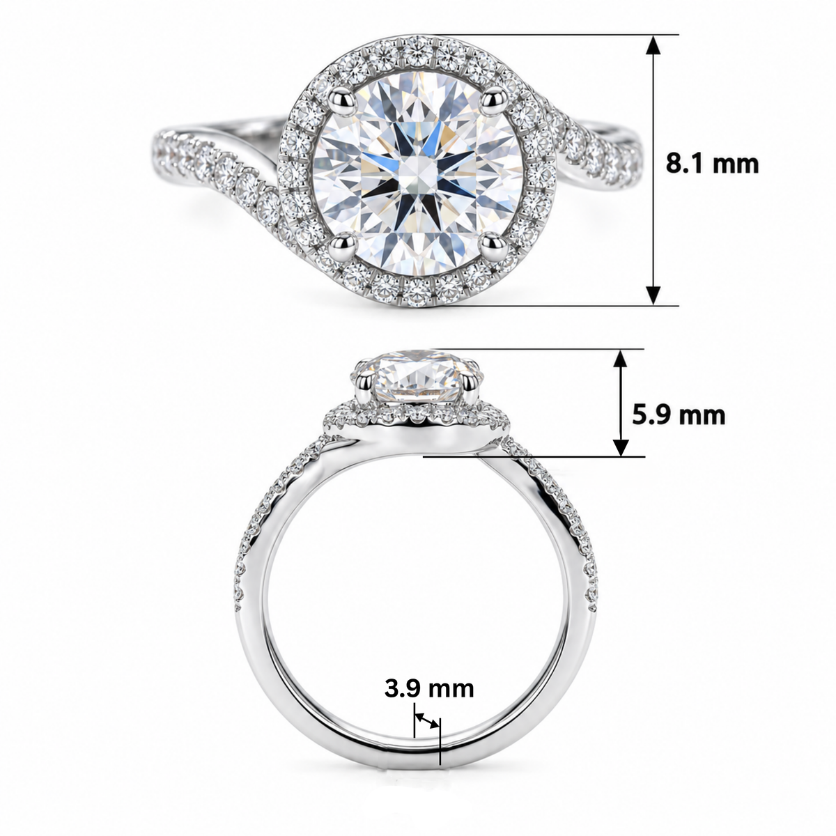 Queen’s Halo Solitaire Lab Grown Diamond Ring