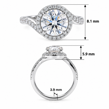 Queen’s Halo Solitaire Lab Grown Diamond Ring