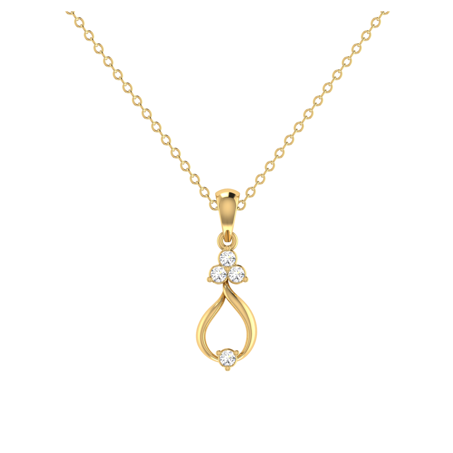Mist Dewdrop Gold Plated Lab Grown Diamond Pendant